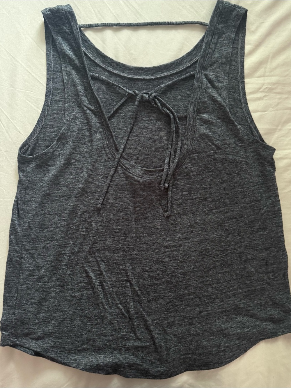 Victoria’s Secret PINK Sport Heathered Gray Open Tie Back Tank Top